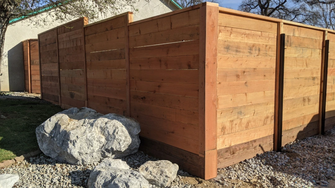 Horizontal wood fence