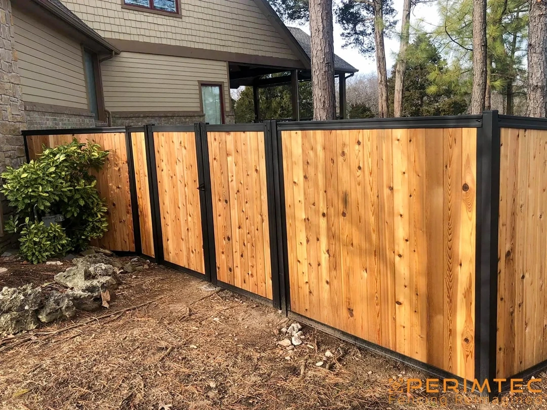FenceTec Fence with Vertical wood infill
