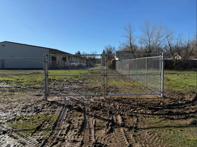6ft tall chain link fence with 12 ft wide double gate