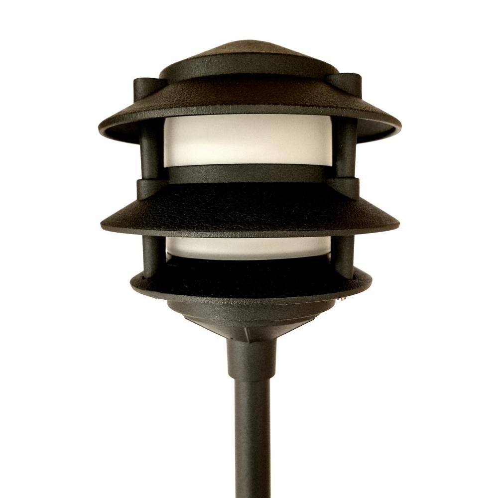 [BPL-302] Best Pro Lighting Low Voltage Landscape Light Cast Aluminum 3 Tier Pagoda in Black- BPL302